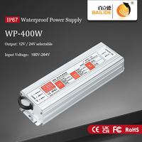 Alimentation à découpage LED extérieure étanche IP67 Bailide 12V 33.3A haute qualité à tension constante, 24V 16.6A, efficacité 85%