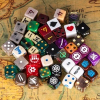 FACCUB Vente en gros de dés à six faces personnalisés avec points colorés, en résine plastique, coins carrés droits, 10 mm, 16 mm, personnalisés noir et blanc, jeux de société