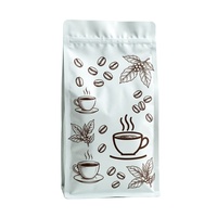 Sachet de café à fond plat en PE de qualité alimentaire avec valve, pochette refermable thermoscellable imprimée sur mesure pour l'emballage de grains frais en gros
