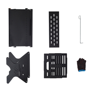 Outdoor Stainless Steel Charcoal &amp; Wood Fire Barbecue <strong>Grill</strong> With Gloves &amp; Hook For Camping And Kitchen Use - Product Image 5