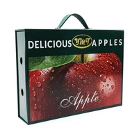 Boîte cadeau de fruits magnétique de luxe personnalisée avec poignée en cuir boîtes d'emballage de pomme avec séparateur