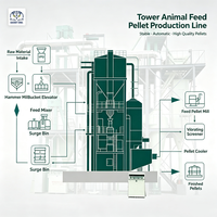 Usine de traitement d'aliments pour animaux clé en main de 15 tonnes/heure, ligne de production de granulés d'aliments pour animaux à fonctionnement continu et intensif