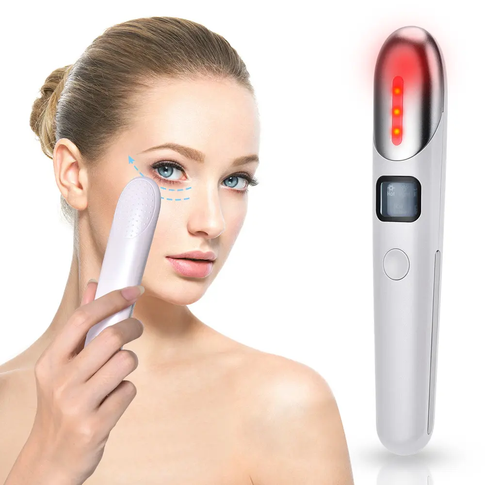 USB Wiederauf lad bares Rotlicht Anti-Falten-Anti-Aging-Massage gerät für thermische Augen EMS Heating Vibration Elektrisches Augen massage gerät