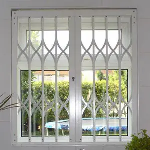 Steel burglar bars retractable security grate grilles manufacture for sliding windows and doors