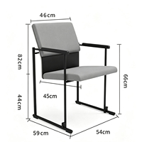 Chaise de formation modulaire pliable en maille avec tablette d'écriture, chaise de réunion ergonomique empilable pour bureau
