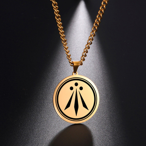 Awen los tres rayos de luz irlandés celta símbolo colgante collar joyería de acero inoxidable - Product Image 1