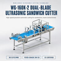 Machine à découper les sandwichs à ultrasons du groupe Wanli, en acier inoxydable, à deux lames, pour boulangerie, pain et sandwichs