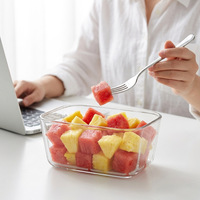 Grands bols en verre borosilicate pour la maison, résistants au micro-ondes et aux congélateurs, idéaux pour les repas.
