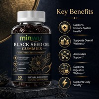 Bonbons aux fruits quotidiens végétaliens naturels sans OGM à l'huile de nigelle pour adultes - Soutien immunitaire et supplément antioxydant