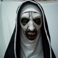 Masque de nonne effrayant pour cosplay et Halloween, accessoire de déguisement d'horreur avec grimace terrifiante