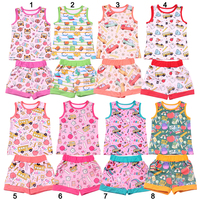 Ensemble de vêtements d'été pour garçons, collection rentrée scolaire, imprimé personnalisé, ensemble chemise sans manches et short, deux pièces, vêtements pour enfants, vente en gros, Milk