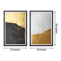 Vente en gros d'oeuvres faciles pour la peinture murale d'un hôtel tirages d'art simples et modernes encadrés de toiles abstraites multicolores dorées Arts muraux