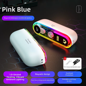 Nuevo Calentador <span class=keywords><strong>de</strong></span> Manos Magnético Recargable 2 en 1, Paquete <span class=keywords><strong>de</strong></span> 2, Batería Portátil, Termostato Ajustable, <span class=keywords><strong>Luz</strong></span> RGB - Product Image 6