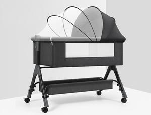 Giường cũi bằng thép không gỉ hiện đại có thể gập lại với lưới chống muỗi cho trẻ sơ sinh và trẻ em đi du lịch sử dụng phòng ngủ đầu giường - Product Image 1