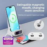 Stasiun Pengisian Daya Nirkabel Magnetik Kreatif untuk Ponsel dengan Daya 15W, Penyangga Kursi, Dudukan untuk Menonton Serial TV