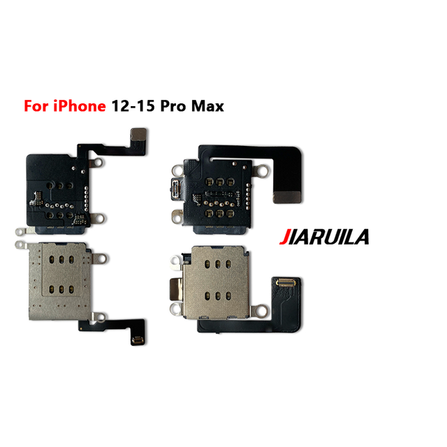 Dual Sim Card Reader Flex for iPhone 15 14 Plus 13 12 Pro Max SIM Card Slot Socket Inner Adapter Flex Cable Replacement Parts