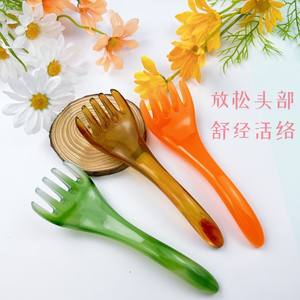 Masajeador de cabeza, peine de masaje de 5 garras, rascador de cuero cabelludo de plástico, herramienta de acupresión, color aleatorio - Product Image 2