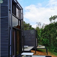 Module Cube Fantaisie pour Logement Structure en Acier Galvanisé Cabine Modulaire Loft Mobile Tiny Chalet dans une Station Balnéaire