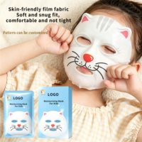 Masque facial pour enfants en feuille d'aloe vera biologique à base de plantes naturelles, design de dessin animé animal pour filles, soin du visage hydratant doux