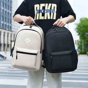 Men's <b>Backpack</b> <b>Large</b> Capacity 14 Inch Laptop Bag Outdoor Sports <b>School</b> Travel Black White Splicing Design - Product Image 4