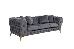NOVA Luxury Tufted Velvet Chesterfield Couch Set Furniture Living Room Lounge <b>Sofa</b> Upholstered 2 Seater <b>Sofas</b> With <b>Gold</b> Legs - Product Image 5
