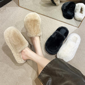 Product Manufacturer Tpr Sole Baotou Hairy slippers Plush Lining Thick Soled Plush Cotton slippers With Best Quality - Product Image 1