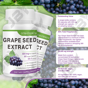 Kapsul Biji Anggur JBY Factory Direct untuk Membantu Menjaga Tekanan Darah yang Sehat, Suplemen Ekstrak Biji Anggur Organik - Product Image 5
