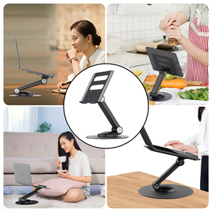 Dài Tabletop có thể gập lại <span class=keywords><strong>Tablet</strong></span> PC đứng nặng hợp kim nhôm xoay khung cho bàn văn phòng - Product Image 6