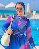 Burkini musulman coloré 4 pièces, maillot de bain à manches longues pour femmes, hijab islamique, maillot de bain conservateur