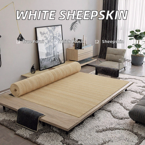 Alfombra Moderna de Yute Mongol Auténtico, Color Blanco, de Pelo Largo y Grueso, Resistente, para Uso en el Hogar y el Automóvil - Product Image 2