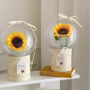 Caja transparente de embalaje de flores DIY acrílico Bobo Ball tulipán abrazo cubo dulce planeta ramo caja de plástico para bricolaje - Product Image 3