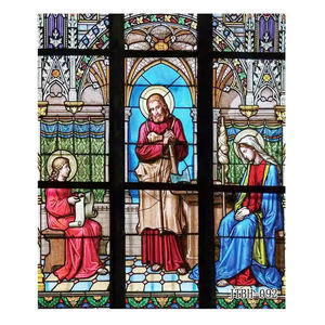 Feuilles de vitraux décoratives Verre d'<span class=keywords><strong>impression</strong></span> d'<span class=keywords><strong>art</strong></span> trempé numérique texturé pour l'église Verre Tiffany couleur lucarne à motifs - Product Image 4