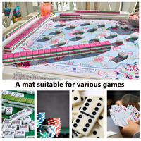 Moderne Maschinell Gefertigte Blumenmuster Dekorative Mahjong-Matte Geräuschreduzierende Bestickte Umweltfreundliche Faltbare Mahjong-Matte