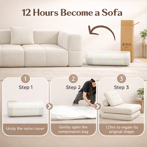 Divano Cloud in Scatola, Imballato Sottovuoto, Senza Telaio, Poltrona Comprimibile per Camera da Letto e Soggiorno - Product Image 3