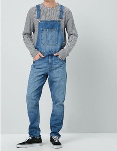 Ohsisa 2025, pantalones vaqueros <span class=keywords><strong>con</strong></span> <span class=keywords><strong>tirantes</strong></span> para hombre, pantalones vaqueros rectos <span class=keywords><strong>de</strong></span> algodón <span class=keywords><strong>con</strong></span> bolsillos a la moda informales <span class=keywords><strong>con</strong></span> cremallera, Mono vaquero general - Product Image 3