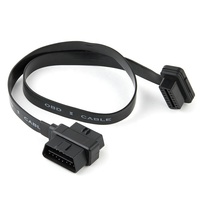 16-Pin T OBD 2 kabel ekstensi OBDII untuk mobil PVC kabel Obd terisolasi