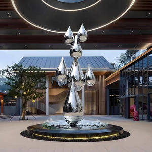 Sculpture de méduse en acier inoxydable moderne, durable et créative à grande échelle pour une utilisation en extérieur dans les jardins et les immeubles de bureaux - Product Image 4