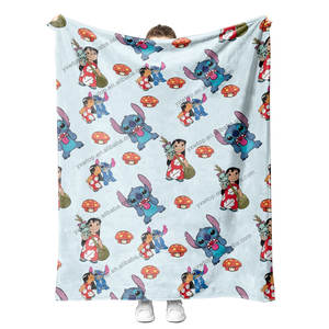 Recién llegado, <span class=keywords><strong>manta</strong></span> <span class=keywords><strong>de</strong></span> microfibra esponjosa <span class=keywords><strong>de</strong></span> verano con estampado personalizado <span class=keywords><strong>de</strong></span> dibujos animados <span class=keywords><strong>de</strong></span> <span class=keywords><strong>Lilo</strong></span> <span class=keywords><strong>y</strong></span> <span class=keywords><strong>Stitch</strong></span>, cosida para regalo - Product Image 1