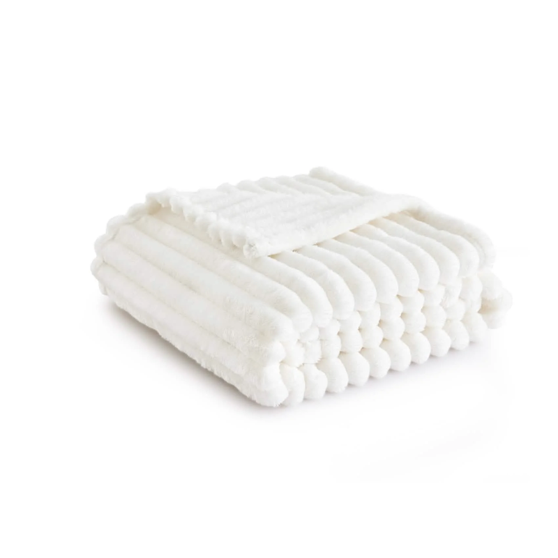 Wholesale Flannel Blanket With Stripe Fleece