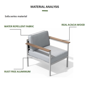 2022 New Design Modern Outdoor Hot Sale <b>Garden</b> Aluminum Furniture Patio <b>Sofas</b> Table Chair Aluminum <b>Garden</b> <b>Sofa</b> Set - Product Image 2