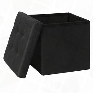 BAILEY bonne qualité cuir tissu Cube boîte stockage pouf banc repose-pieds tabouret pour salon - Product Image 3