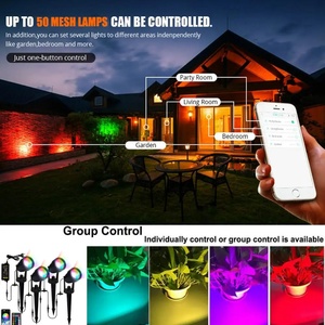 Luces de Jardín con Envío Directo, Impermeables, Control por Aplicación, Temporizador, Cambio de Color RGB, Iluminación LED Decorativa para Exteriores, Paisajismo Navideño - Product Image 4