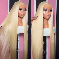 Perruques en dentelle HD 13x4 blondes pures 613 lisses avec des cheveux de bébé super naturels