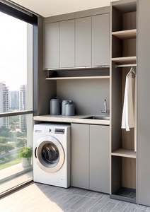 Mueble de Lavandería Moderno de Madera Personalizado para Baño, Elegante para Lavar Ropa y Agregar Estilo a tu Espacio - Product Image 2