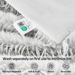 Plaid en fausse fourrure grise moelleuse et douce Zhengtai Wholesale Knit 850GSM pour canapé - Product Image 5
