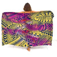Envío de la gota de alta calidad personalizado diseño de arte de la isla del Pacífico Lavalava señoras verano playa chal bufanda traje de baño envoltura Sarong