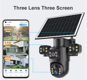 Eseecloud 30MP 2.4G 5G <span class=keywords><strong>Wifi</strong></span> 3 Ống kính 4G Thẻ Sim <span class=keywords><strong>camera</strong></span> PTZ năng lượng mặt trời âm thanh hai chiều IP66 Mạng Ngoài trời giám sát viên đạn không dây - Product Image 5