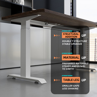 Bureau de travail réglable en hauteur personnalisable, à moteur unique, avec mécanisme de levage électrique intelligent, pour position assise-debout