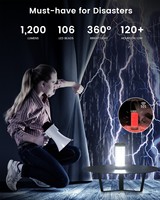 Lampu Camping LED Mini Portabel Tahan Air IP68 1200LM, Dapat Diisi Ulang USB C, Tahan Lama, Dilengkapi Mode SOS