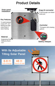 Manufacturers Custom Aluminum High Quality Reflective Solar Road Signs Traffic Print Board <strong>Warning</strong> <strong>Roadway</strong> Safety Traffic <strong>Sign</strong> - Product Image 4